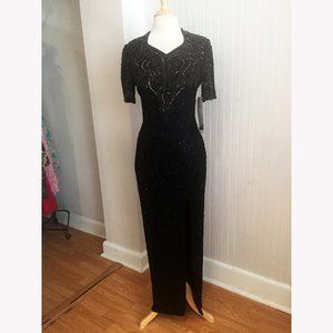 Riva Designs Black beaded evening dress-vintage